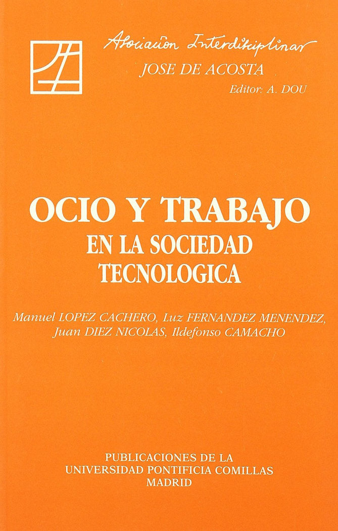 Ocio y trabajo en la sociedad tecnológica, de Varios autores | portada del libro