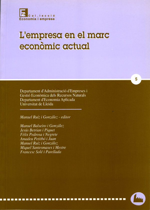 L'empresa en el marc econòmic actual., de Varios autores | portada del libro
