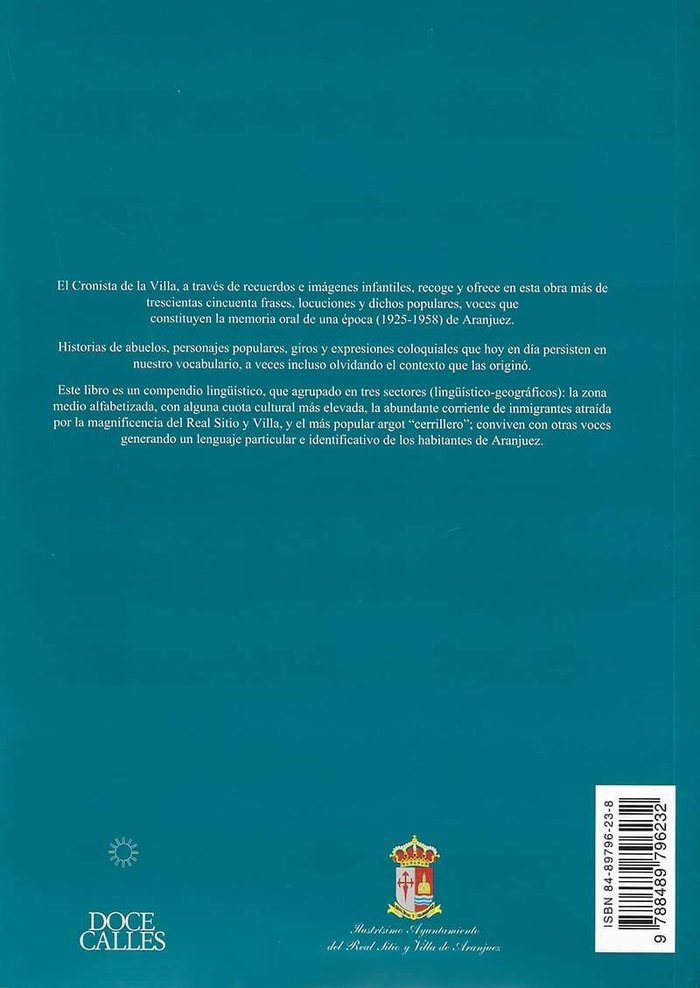 Palacio, Plazuela y Cerrillo. Dimes y diretes de Aranjuez, de Ortiz Córdoba, Ángel | portada del libro