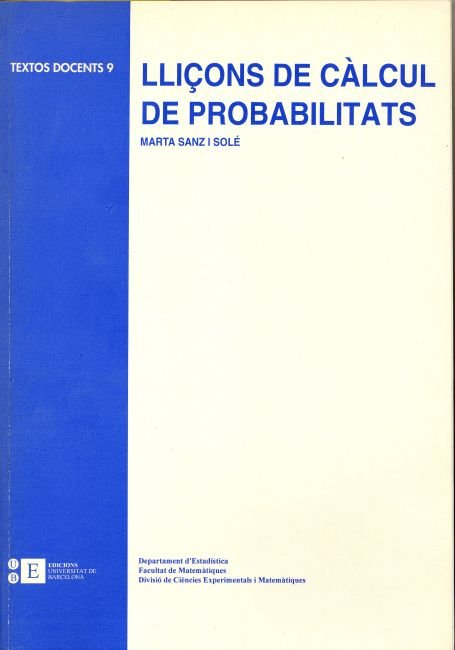 Lliçons de càlcul de probabilitats, de Sanz i Solé | portada del libro
