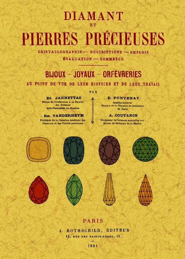 Diamant et pierres precieuses, de Jannettaz, Ed. | portada del libro