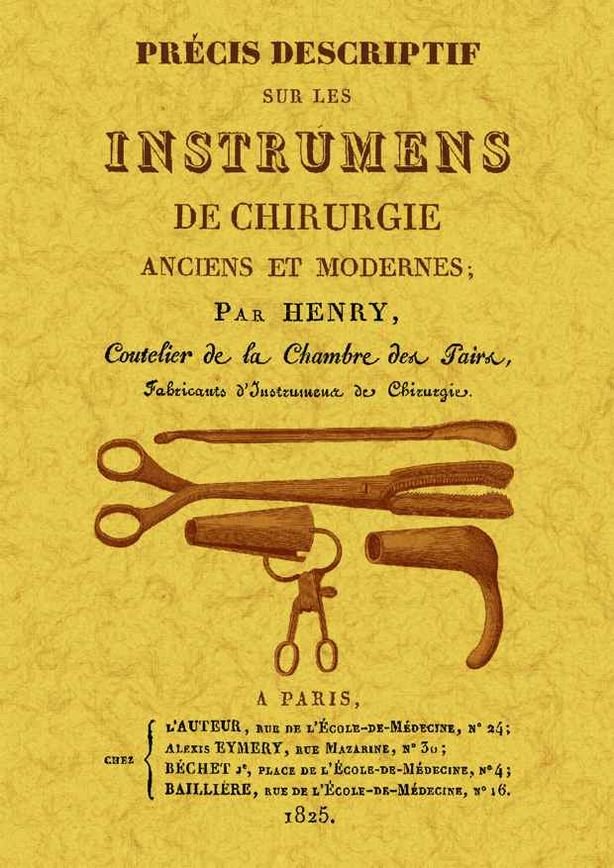 Precis descriptif sur les instrumens de chirurgie, de Henry | portada del libro