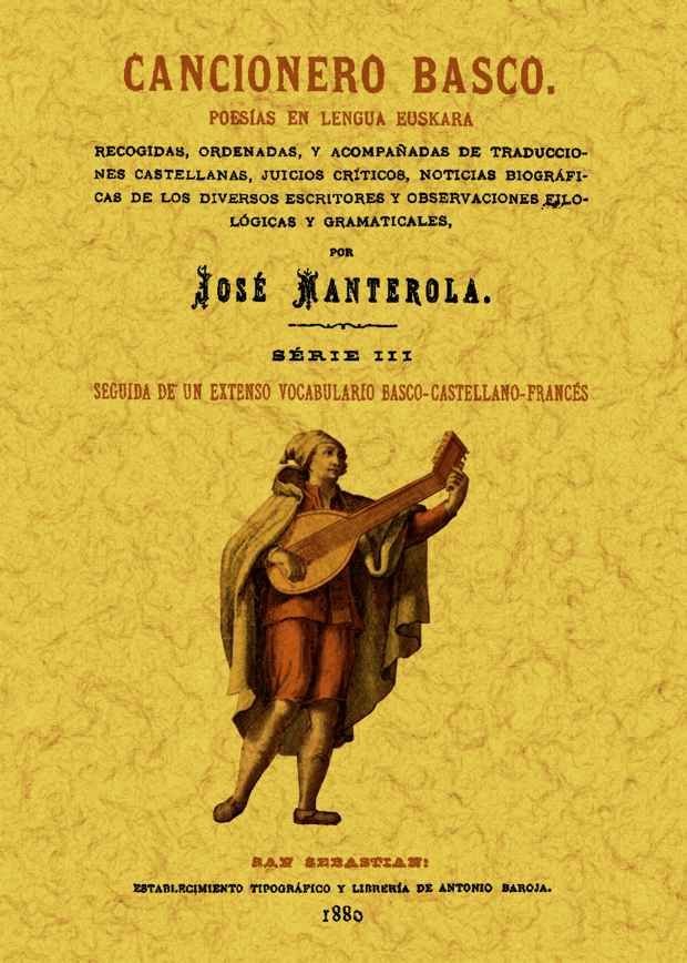 Cancionero basco. Poesías en lengua euskara, de Manterola, Jose | portada del libro
