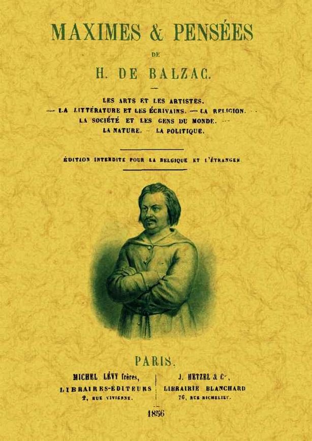 Maximes & pensees, de de Balzac, H. | portada del libro