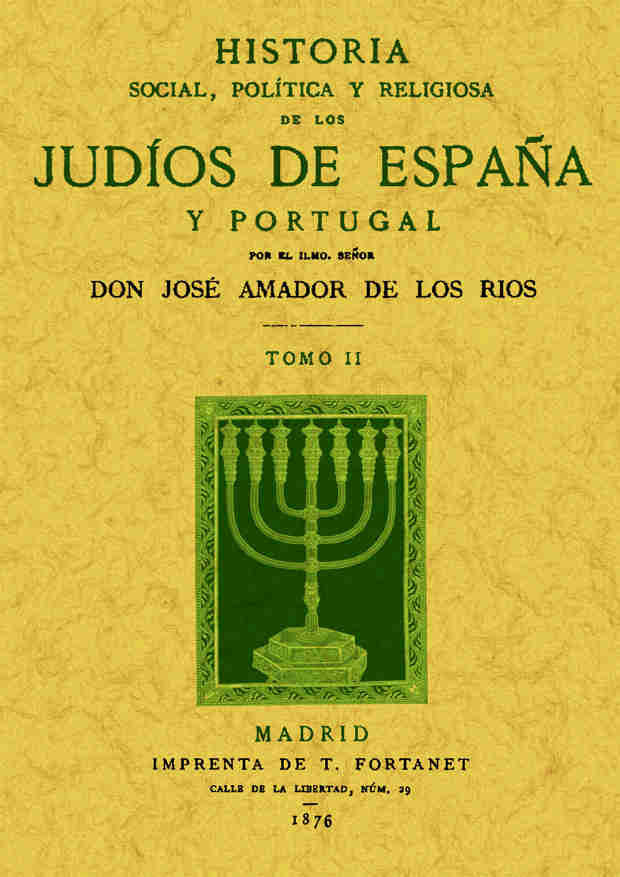 Historia social, política y religiosa de los judíos de España y Portugal (Tomo 2), de Amador de los Rios, Jose | portada del 