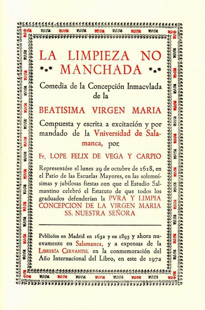 La limpieza no manchada, de Vega, Lope de | portada del libro