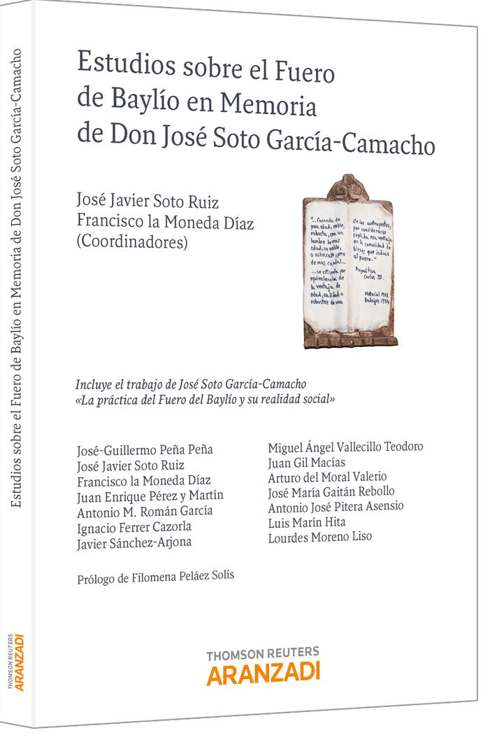 Estudios sobre el Fuero de Baylío en memoria de Don José Soto García-Camacho, de Soto Ruiz, Javier | portada del libro