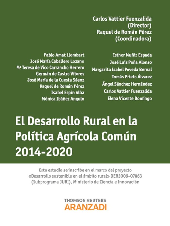 El Desarrollo Rural en la Política Agrícola Común 2014-2020, de de Román Pérez, Raquel | portada del libro