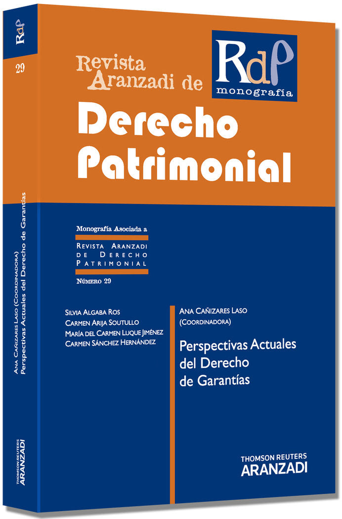 Perspectivas actuales del Derecho de garantías, de Algaba Ros | portada del libro