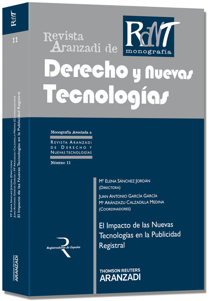El Impacto de las Nuevas Tecnologías en la Publicidad Registral, de Sánchez Jordán, Mª Elena | portada del libro
