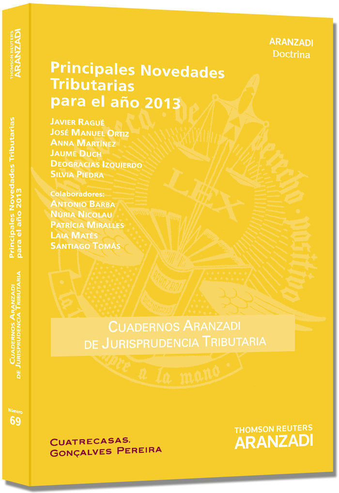 Principales Novedades Tributarias para el año 2013, de Ragué Santos de Lamadrid, Javier | portada del libro