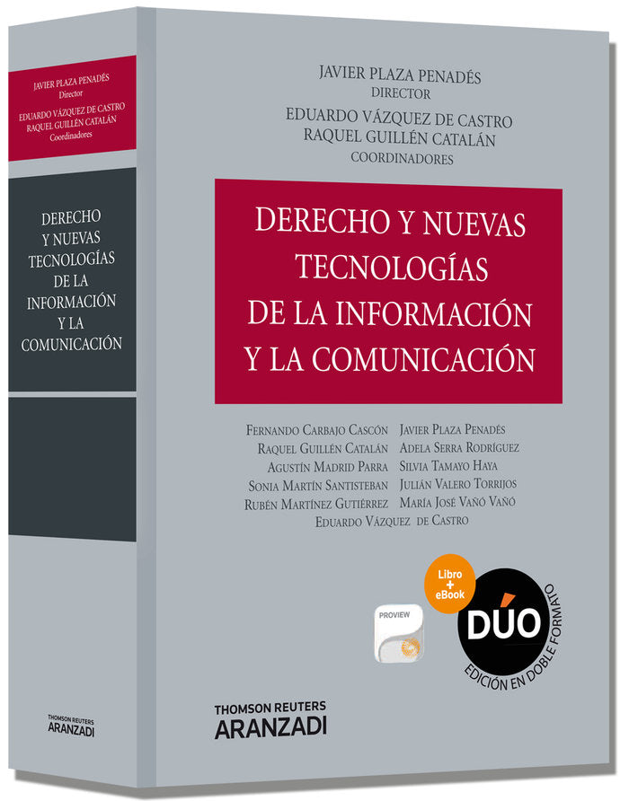 Derecho y Nuevas tecnologías de la información y la comunicación (Papel + e-book), de Guillén Catalán, Raquel | portada del l