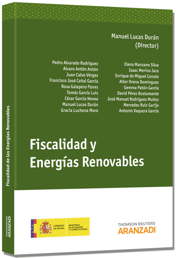 Fiscalidad y Energías Renovables, de Lucas Durán, Manuel | portada del libro