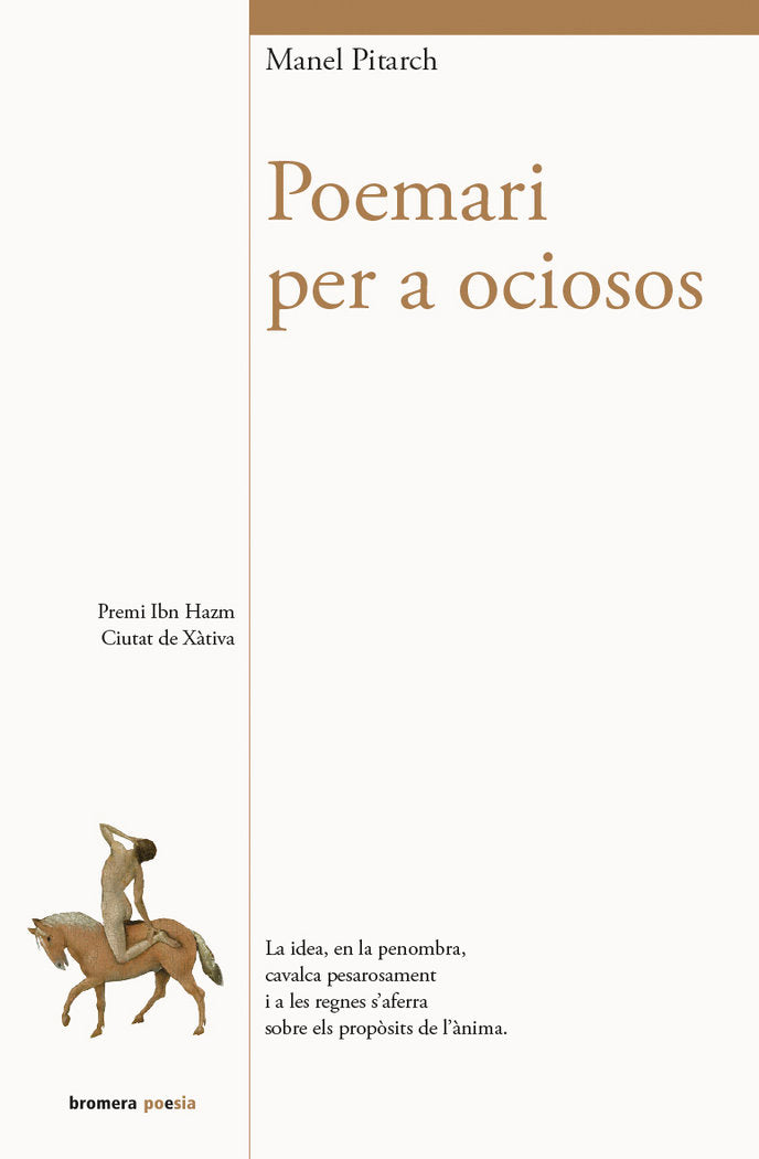 Poemari per a ociosos, de Pitarch Font, Manel | portada del libro