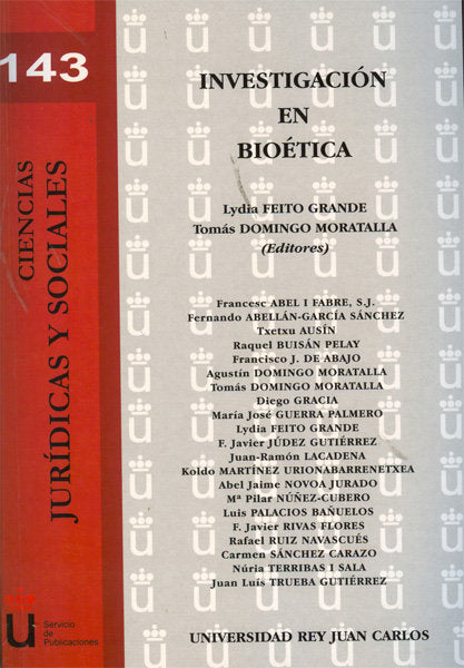 Investigación en bioética, de Feito Grande [et al.] | portada del libro