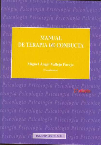 Manual de Terapia de Conducta. Tomo I, de Vallejo Pareja [et al.] | portada del libro