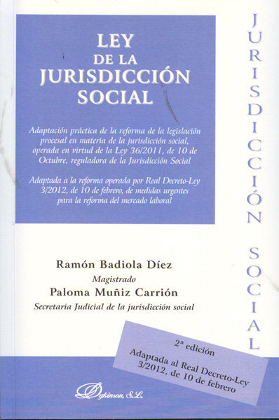 Ley de la jurisdicción social 2012, de Badiola Díez, Ramón | portada del libro