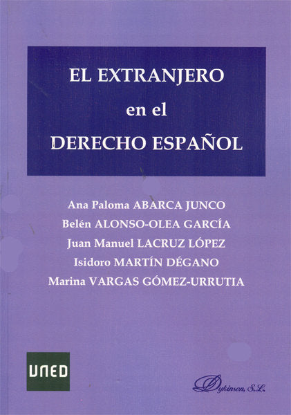 El extranjero en el Derecho español, de ABARCA JUNCO | portada del libro