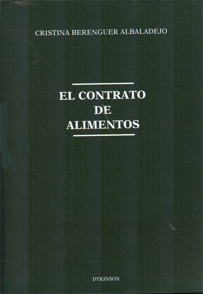 El contrato de alimentos, de Berenguer Albaladejo, Cristina | portada del libro