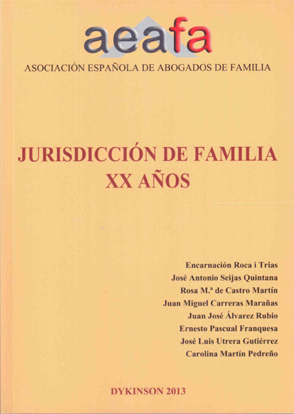 Jurisdicción de familia XX años, de Roca Trías [et al.], Encarnación | portada del libro