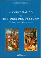 Manual básico de Historia del Derecho, de Enrique Gacto Fernández | portada del libro