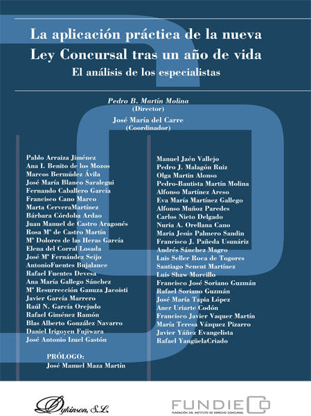 La aplicación práctica de la nueva Ley Concursal tras un año de vida, de Martín Molina [et al.], Pedro B. | portada del libro