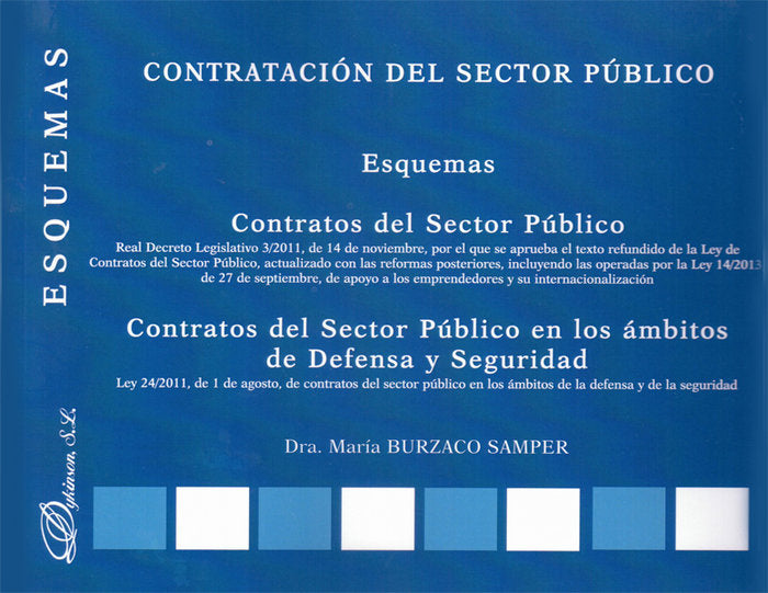 Contratación del Sector Público. Esquemas, de Burzaco Samper | portada del libro