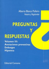 Preguntas y respuestas. Anotaciones preventivas, de Blanco Pulleiro | portada del libro