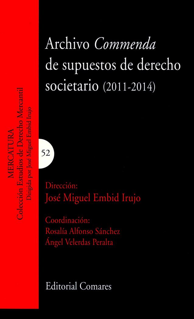 Archivo commenda de supuestos de derecho societario (2011-2014), de Alfonso Sánchez y otros, Rosalía | portada del libro