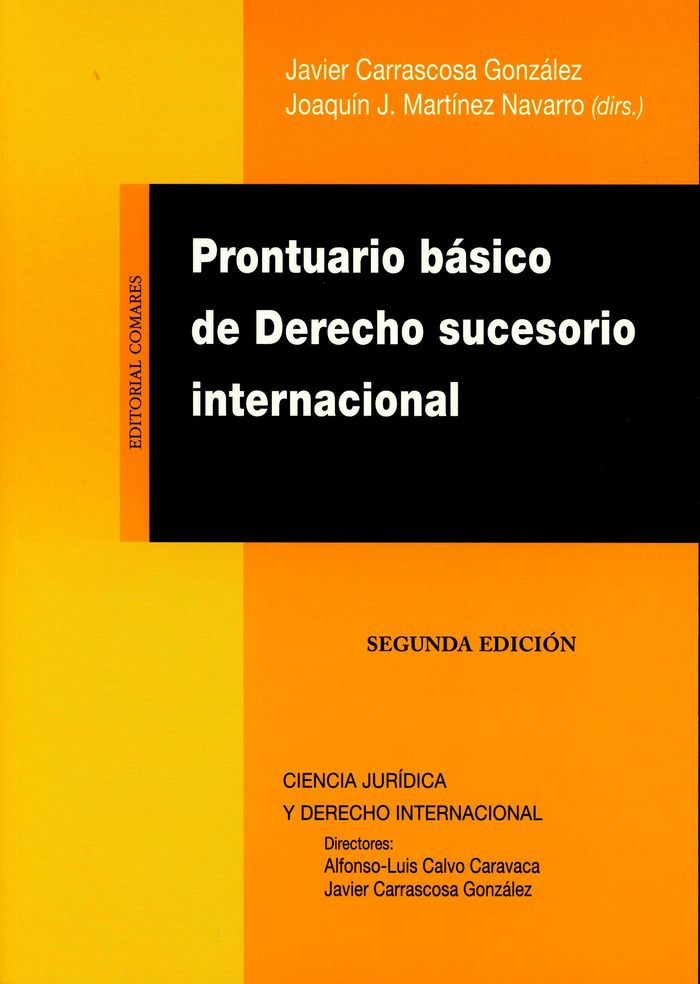 Prontuario básico de derecho sucesorio internacional, de Carrascosa Gonzalez y otros | portada del libro