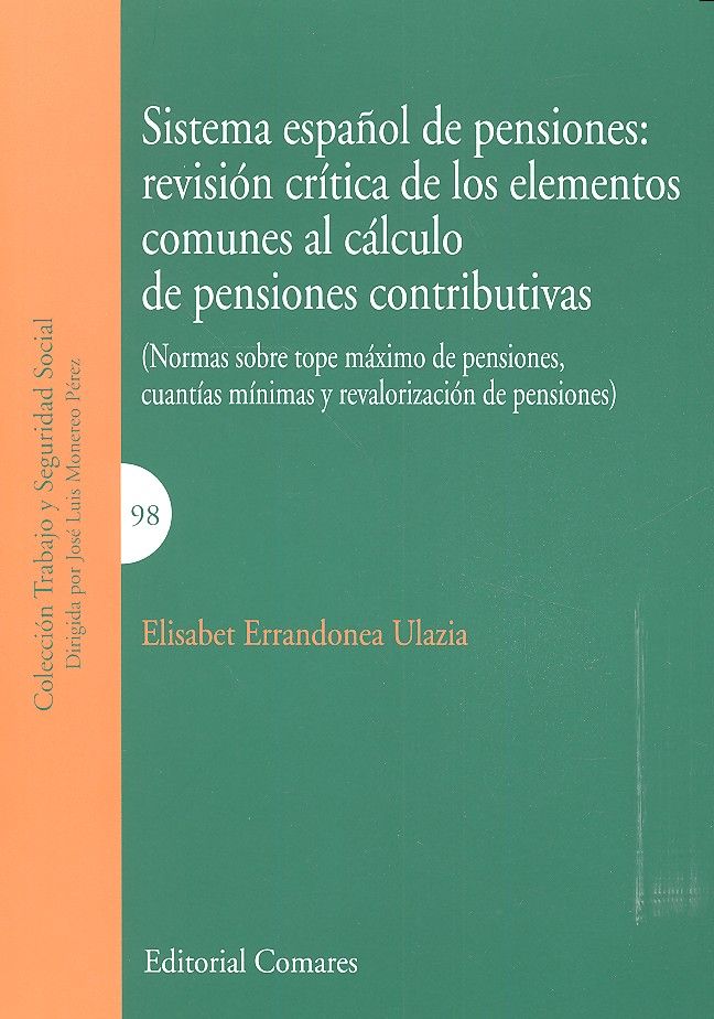 Sistema español de pensiones, de Errandonea Ulazia, Elixabet | portada del libro