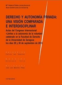 Derecho y autonomía privada: una visión comparada e interdisciplinar, de Parra Lucán y otros, Mª Ángeles | portada del libro