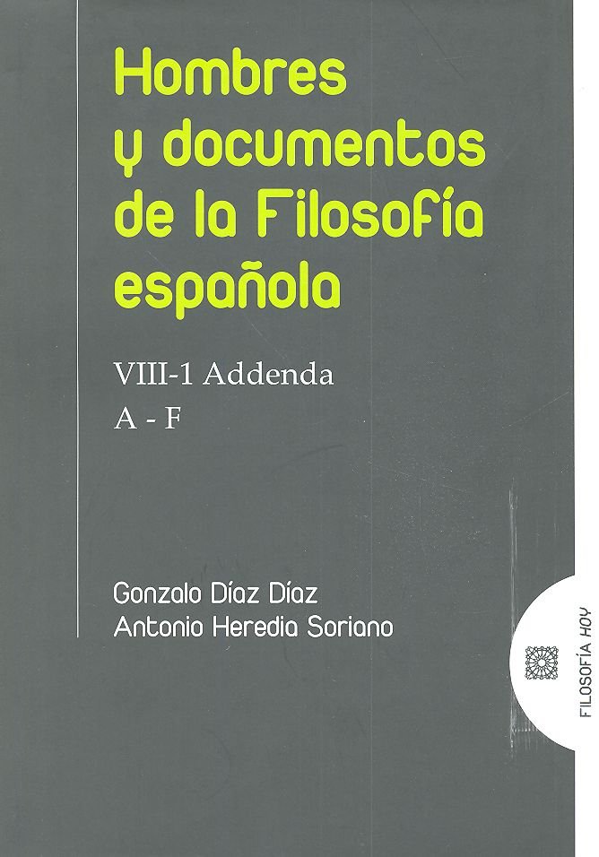 Hombres y documentos de la Filosofía Española, de Heredia Soriano, Antonio | portada del libro