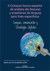 II COLOQUIO FRANCO-ESPAÑOL DE ANÁLISIS DEL DISCURSO Y ENSEÑANZA DE LENGUAS PARA FINES ESPECÍFICOS. L, de Olmo Cazevieille, Fr