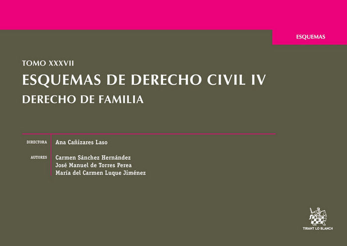TOMO XXXVII ESQUEMAS DERECHO CIVIL IV DERECHO DE FAMILIA, de VV.AA. | portada del libro
