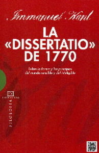 Dissertatio del 1770, de KANT, I. | portada del libro