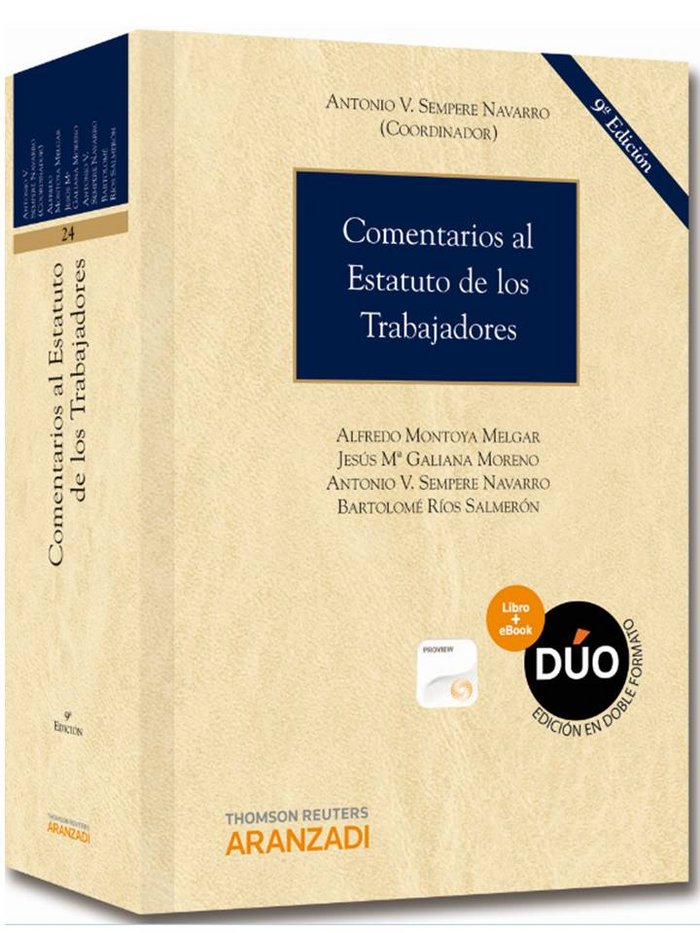 COMENTARIOS AL ESTATUTO DE LOS TRABAJADORES (PAPEL + E-BOOK), de GALIANA MORENO, JESúS Mª | portada del libro