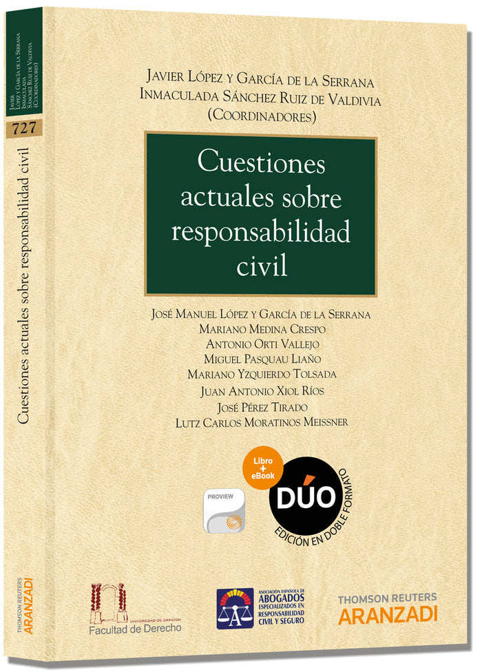 Cuestiones actuales sobre responsabilidad civil (Papel + e-book), de López García de la Serrana, Javier | portada del libro