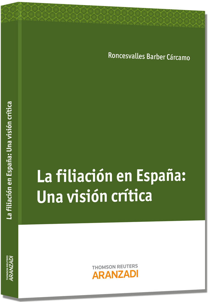 La Filiación en España: Una Visión Crítica, de Barber Cárcamo, Roncesvalles | portada del libro