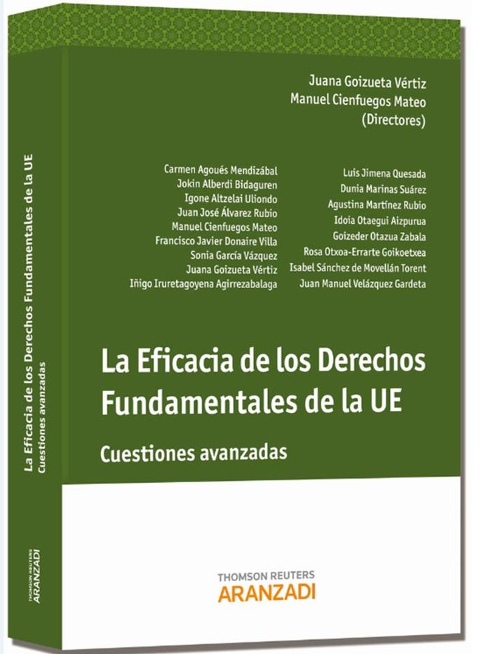 La Eficacia de los derechos fundamentales de la UE, de Cienfuegos Mateo, Manuel | portada del libro