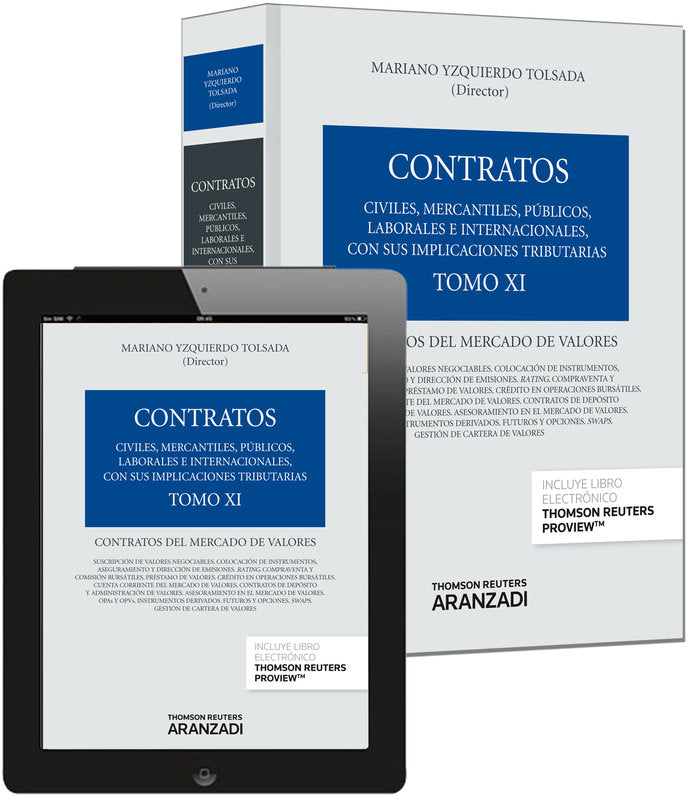 Tomo XI. Contratos del mercado de valores (Papel + e-book), de Recalde Castells, Juan Andrés | portada del libro