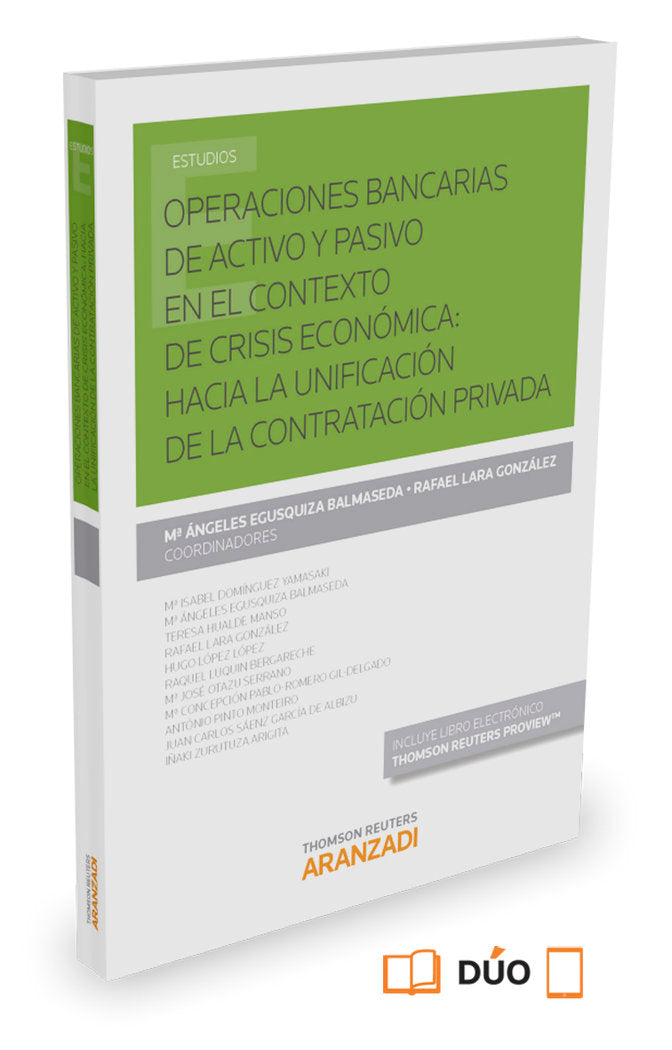 Operaciones bancarias de activo y pasivo en el contexto de crisis económica: hacia la unificación de, de Egusquiza Balmaseda,