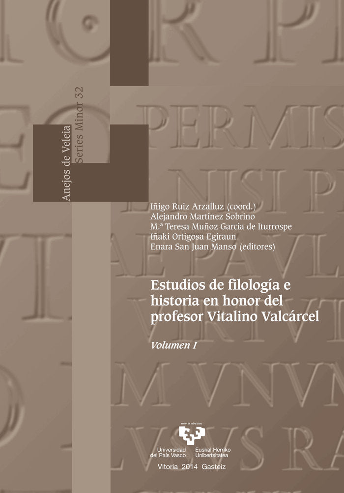 Estudios de filología e historia en honor del profesor Vitalino Valcárcel. Volúmenes I y II, de AA.VV. | portada del libro