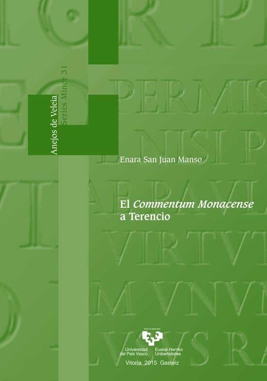 El Commentum Monacense a Terencio, de San Juan Manso, Enara | portada del libro