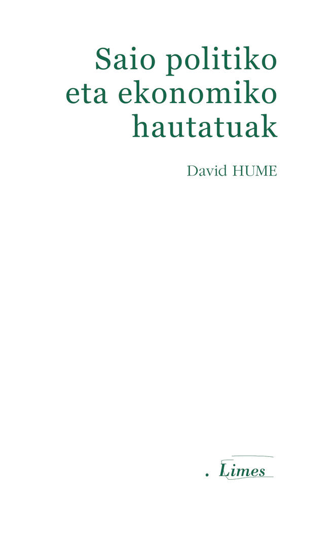Saio politiko eta ekonomiko hautatuak, de Hume, David | portada del libro