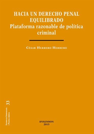 Hacia un derecho penal equilibrado, de Herrero Herrero | portada del libro