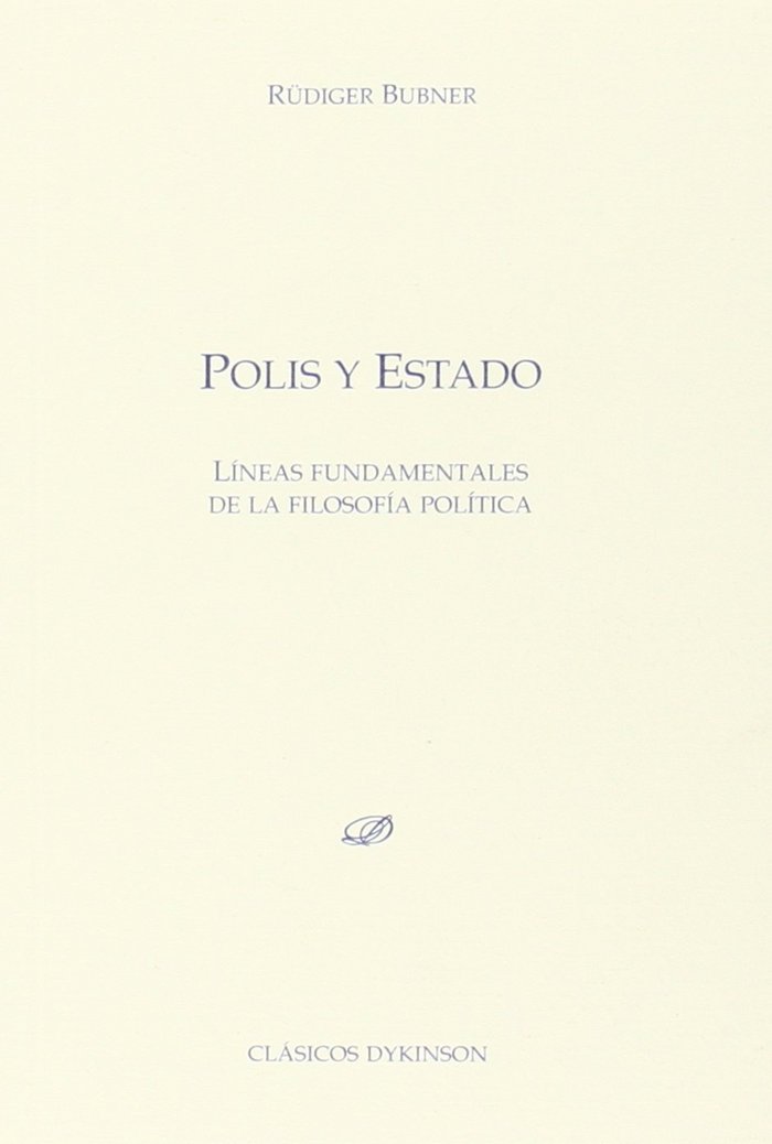 Polis y Estado. Líneas fundamentales de la filosofía política, de Bubner (alemán) | portada del libro