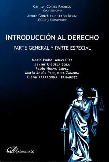 Introducción al derecho. Parte general y parte especial, de Cortés Pacheco | portada del libro