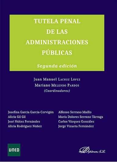Tutela Penal de las Administraciones Públicas, de Lacruz López | portada del libro