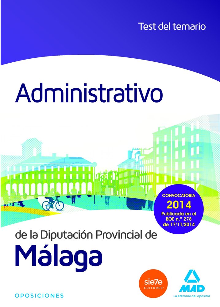 Administrativo de la Diputación de Málaga. Test del Temario, de MARTOS NAVARRO | portada del libro